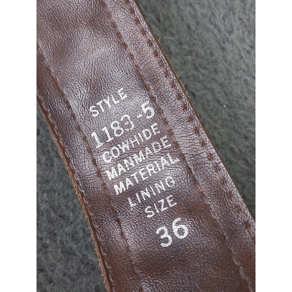 Levi Strauss Mens Brown Cowhide Braided Leather Belt Sz 36 Vintage Work Dress - Picture 6 of 8